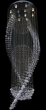 Đèn Thả Pha Lê Thông Tầng Cầu Thang UFT8002 Ø800xH2400