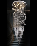 Đèn Thả Pha Lê Thông Tầng Cầu Thang UFT1118 Ø600xH1600