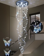 Đèn Thả Pha Lê Thông Tầng Cầu Thang KH-TPL127 Φ600