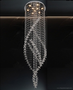 Đèn Thả Pha Lê Thông Tầng Cầu Thang UFT1318 Ø600xH2500