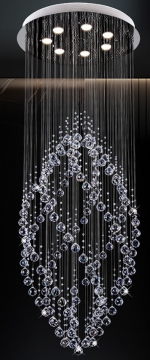 Đèn Thả Pha Lê Thông Tầng Cầu Thang UFT7007 Ø700xH1800