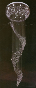 Đèn Thả Pha Lê Thông Tầng Cầu Thang UFT9011 Ø850xH2400