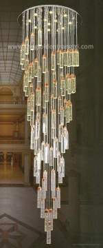 Đèn Thả Pha Lê Thông Tầng Cầu Thang UTL88856 Ø650xH3000