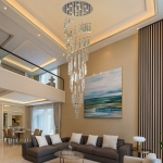 Đèn Thả Pha Lê Thông Tầng Cầu Thang UTL88856 Ø650xH3000