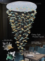 Đèn Thả Pha Lê Thông Tầng Cầu Thang UFT1606 Ø1500xH3000