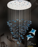 đèn thả pha lê trang trí sảnh khách sạn ft1610, đèn thả cầu thang thông tầng, đèn thả pha lê cao cấp