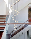 Đèn trang trí cầu thang thông tầng VRG2084T-20, đèn thả quả cầu pha lê tròn, đèn thả thông tầng hiện đại