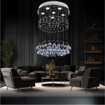 Đèn Thả Pha Lê Bàn Ăn UFT5002B Ø500xH600