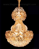 đèn chùm pha lê cao cấp, đèn chùm pha lê tân cổ điển, mẫu đèn trang trí phòng khách