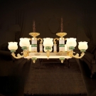 đèn thả bàn ăn đồng chao đá CD8062-8C, đèn thả bàn ăn tân cổ điển, đèn thả bàn ăn cao cấp, đèn thả bàn ăn đẹp