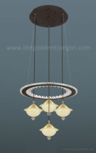 đèn thả LED trang trí, đèn thả LED hiện đại, đèn thả 4 bóng vòng tròn