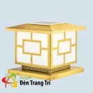 đèn trụ cổng đồng TD2109, đèn trụ cổng đồng năng lượng mặt trời TD2109, đèn trang trí trụ cổng biệt thự
