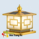 đèn trụ cổng đồng TD2106, đèn trụ cổng đồng năng lượng mặt trời, đèn trụ cổng biệt thự
