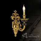 đèn tường nến đồng UVD9308-1, đèn trang trí cột trong nhà, đèn tường cầu thang