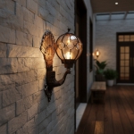 Đèn Vách Chim Công Trang Trí Mặt Tiền VRG0180D