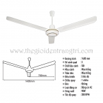 Quạt Trần 3 Cánh Sắt Hiện Đại KH-QT56T Ø1400