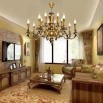 Đèn Chùm Nến Đồng Phòng Khách Tân Cổ Điển CD765 Ø750