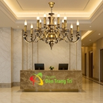 Đèn Chùm Nến Đồng Phòng Khách Tân Cổ Điển CD765 Ø750