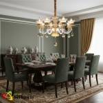 Đèn Chùm Pha Lê Nến Trang Trí Phòng Khách UCN8322-8 Ø800