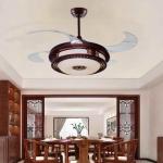 Quạt Trần Cánh Xếp Có Đèn LED Đổi 3 Màu UDQ8003 Ø1100