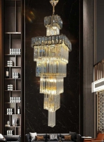 Đèn Chùm Pha Lê Thả Thông Tầng Phòng Khách KH-TPL0826 Ø500