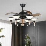 Quạt Trần Cánh Xếp Có Đèn LED Kiểu Retro UDQ6127 Ø1080