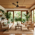 Quạt Trần 3 Cánh Gỗ Tự Nhiên Kiểu Vintage UDQ6112 Ø1300