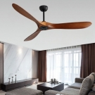 Quạt trần 3 cánh gỗ trang trí phòng khách QT193A, quạt trần cánh gỗ trang trí phòng ngủ QT193A