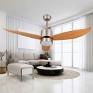 QT5018, quạt trần 3 cánh nhựa màu gỗ, quạt trần có đèn LED điều khiển từ xa, quạt trần trang trí phòng khách hiện đại, thegioidentrangtri.com