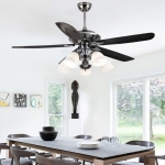 Quạt Trần 5 Cánh Nhựa Có Đèn Trang Trí Phòng Khách AU-QT703 Ø1320