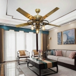 Quạt Trần 5 Cánh Sắt Có Đèn Kiểu Retro UDQ9808 Ø1300