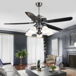 Quạt Trần 5 Cánh Nhựa Có Đèn Trang Trí Phòng Khách AU-QT703 Ø1320