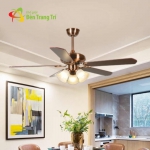 Quạt Trần 5 cánh Gổ Có Đèn Chùm Cổ Điển SN7925