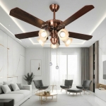 Quạt Trần 5 Cánh Gỗ Có Đèn Chùm Tân Cổ Điển AU-QT1023 Ø1320