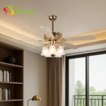 Quạt Trần 5 Cánh Gỗ Có Đèn Chùm Cổ Điển SN7929