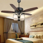 Quạt Trần 5 Cánh Gỗ Có Đèn Chùm Cổ Điển UDQ6115 Ø1300