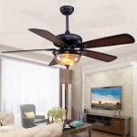 Quạt Trần 5 Cánh Gỗ Có Đèn LED Đổi Màu UDQ6122 Ø1300