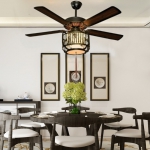 Quạt Trần 5 Cánh Gỗ Có Đèn Lồng Cổ Điển UDQ9804 Ø1300