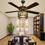 Quạt Trần 5 Cánh Gỗ Có Đèn Lồng Cổ Điển UDQ9804 Ø1300