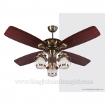 Quạt Trần 5 Cánh Gỗ Có Đèn Chùm Tân Cổ Điển NA-QT603 Ø1200