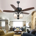 Quạt Trần 5 Cánh Gỗ Có Đèn Chùm Cổ Điển UDQ6115 Ø1300