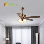 Quạt Trần 5 cánh Gổ Có Đèn Chùm Cổ Điển SN7925