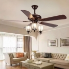 quạt trần 5 cánh gỗ có đèn, quạt trần đèn 5 cánh cổ điển, quạt trần tân cổ điển, quạt trần 5 cánh có điều khiển