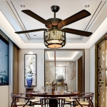 Quạt Trần 5 Cánh Gỗ Có Đèn Lồng Cổ Điển UDQ9804 Ø1300