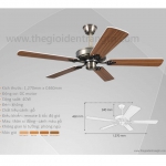 Quạt Trần 5 Cánh Gỗ Tân Cổ Điển QVifa604 Ø1270