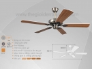 Quạt trần 5 cánh gỗ tân cổ điển QVifa604