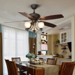 Quạt Trần 5 Cánh Gỗ Có Đèn Kiểu Mỹ AU-QT205 Ø1320