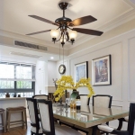 Quạt Trần 5 Cánh Gỗ Có Đèn Kiểu Mỹ AU-QT205 Ø1320