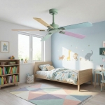 Quạt Trần 5 Cánh Gỗ Trang Trí Phòng Trẻ Em UDQ6180 Φ1320