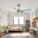 quạt trần 5 cánh gỗ trang trí phòng trẻ em, quạt trần phòng trẻ em, quạt trần 5 cánh gỗ, quạt trần trang trí